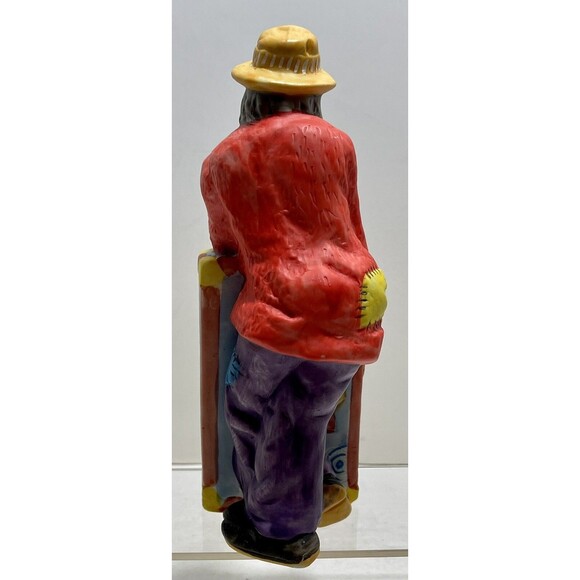 Emmett Kelly Jr Freddie The Freeloader Suitcase Figure Sculpture Clown 8"Flambro - Picture 5 of 14